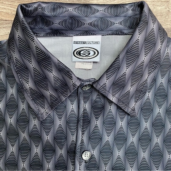 Vintage 90s Geometric Metallic Button Up Shirt - Picture 13 of 15